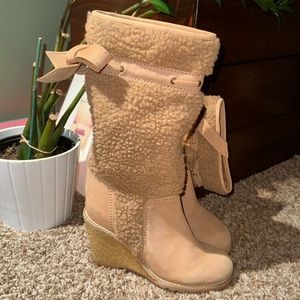 See By Chloe Wedge Sherpa Boots